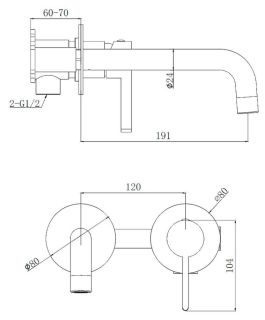 Встраиваемый смеситель для раковины Splenka S221.11 золотой сатин